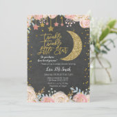 Twinkle Twinkle Little Star Baby shower Invitation Kaart (Staand voorkant)