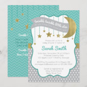 Twinkle Twinkle Little Star Baby shower Invitation Kaart (Voorkant / Achterkant)