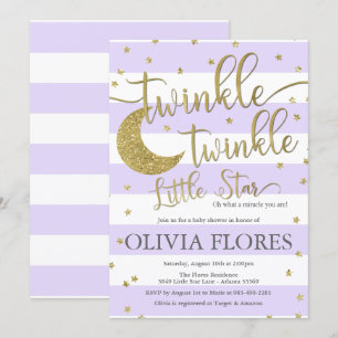 Twinkle Twinkle Little Star Baby shower Invitation Kaart