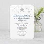 Twinkle Twinkle Little Star Baby shower Invitation Kaart (Staand voorkant)