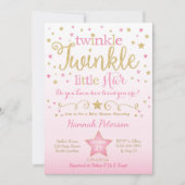 Twinkle Twinkle Little Star Baby shower Invitation Kaart (Voorkant)