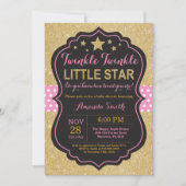 Twinkle Twinkle Little Star Baby shower Invitation Kaart (Voorkant)