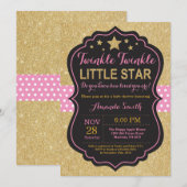 Twinkle Twinkle Little Star Baby shower Invitation Kaart (Voorkant / Achterkant)
