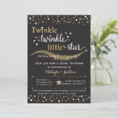 Twinkle Twinkle Little Star Baby shower Invitation Kaart (Staand voorkant)