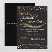 Twinkle Twinkle Little Star Baby shower Invitation Kaart (Voorkant / Achterkant)