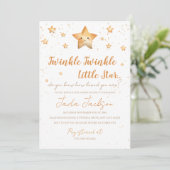 Twinkle Twinkle Little Star Baby Shower Invitation Kaart (Staand voorkant)