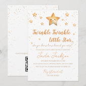 Twinkle Twinkle Little Star Baby Shower Invitation Kaart (Voorkant / Achterkant)