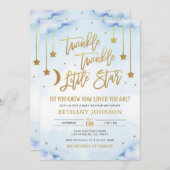 Twinkle Twinkle Little Star Baby shower Invitation Kaart (Voorkant / Achterkant)
