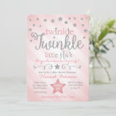 Twinkle Twinkle Little Star Baby shower Invitation Kaart (Staand voorkant)