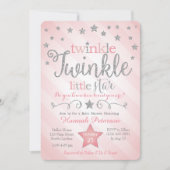 Twinkle Twinkle Little Star Baby shower Invitation Kaart (Voorkant)