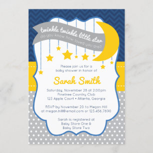 Twinkle Twinkle Little Star Baby shower Invitation Kaart