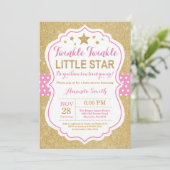 Twinkle Twinkle Little Star Baby shower Invitation Kaart (Staand voorkant)