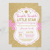Twinkle Twinkle Little Star Baby shower Invitation Kaart (Voorkant / Achterkant)