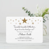 Twinkle Twinkle Little Star Baby shower Invitation Kaart (Staand voorkant)