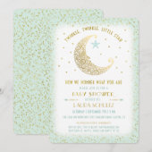 Twinkle Twinkle Little Star Baby shower Invitation Kaart (Voorkant / Achterkant)