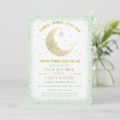 Twinkle Twinkle Little Star Baby shower Invitation Kaart (Staand voorkant)