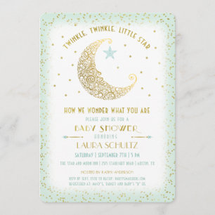 Twinkle Twinkle Little Star Baby shower Invitation Kaart