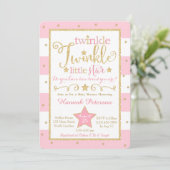 Twinkle Twinkle Little Star Baby shower Invitation Kaart (Staand voorkant)