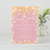 Twinkle Twinkle Little Star Baby shower Invitation Kaart (Staand voorkant)
