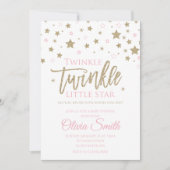 Twinkle Twinkle Little Star Baby shower Invite Kaart (Voorkant)