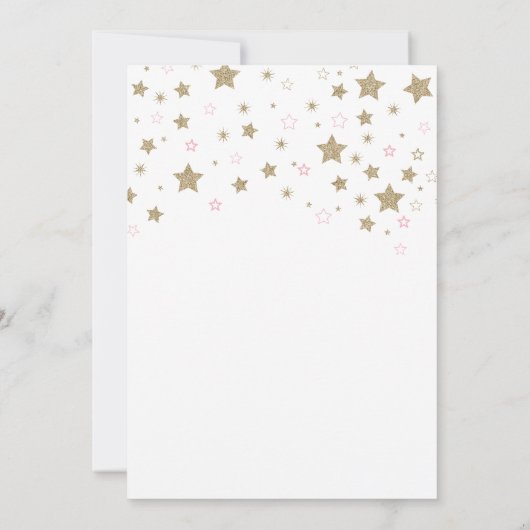 Twinkle Twinkle Little Star Baby shower Invite Kaart (Achterkant)