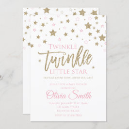Twinkle Twinkle Little Star Baby shower Invite Kaart