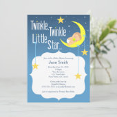Twinkle Twinkle Little Star Baby shower Invite Kaart (Staand voorkant)
