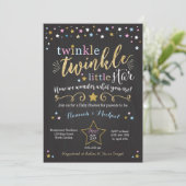 Twinkle Twinkle Little Star Baby shower Invite Kaart (Staand voorkant)