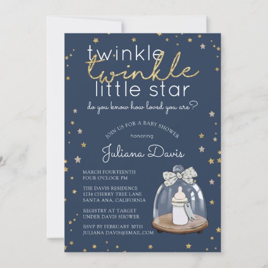 Twinkle Twinkle Little Star Baby shower Kaart (Voorkant)
