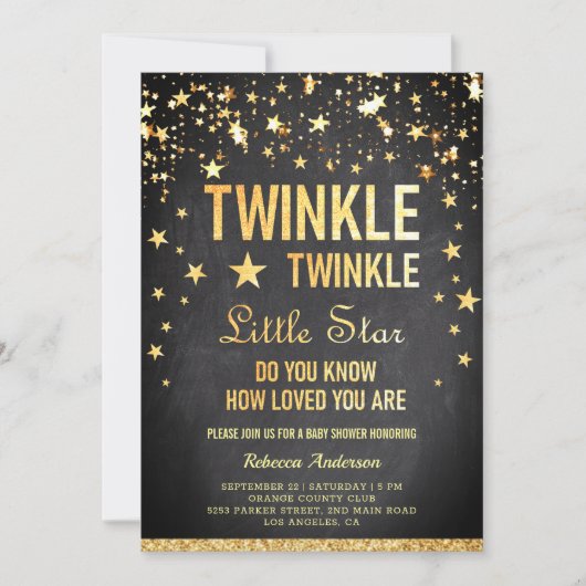 Twinkle Twinkle Little Star Baby shower Kaart (Voorkant)