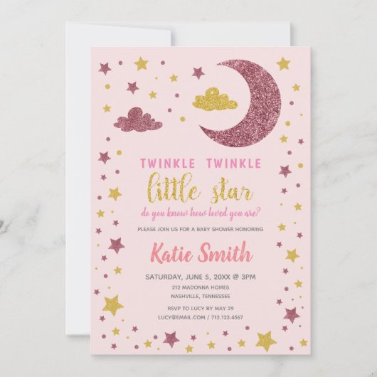 Twinkle Twinkle Little Star Baby shower Kaart (Voorkant)
