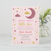 Twinkle Twinkle Little Star Baby shower Kaart (Staand voorkant)