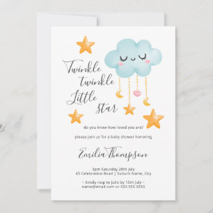 Twinkle Twinkle Little Star Baby shower Kaart
