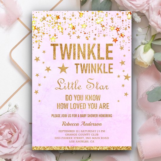 Twinkle Twinkle Little Star Baby Shower Kaart