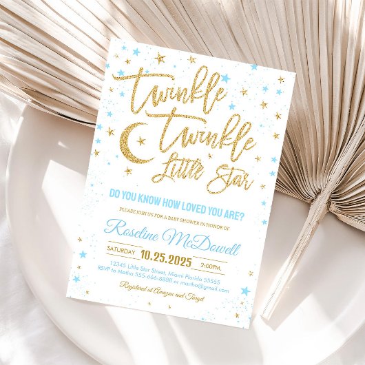 Twinkle Twinkle Little Star Baby shower Kaart