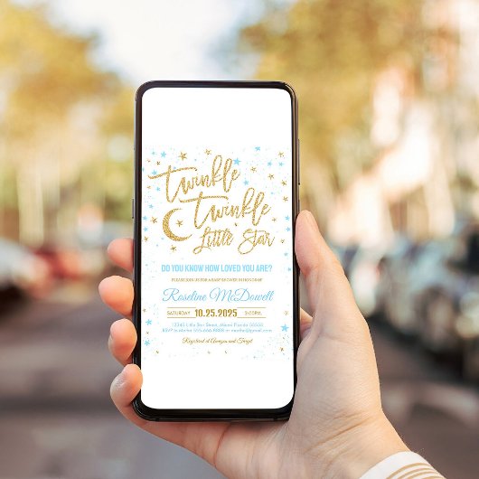 Twinkle Twinkle Little Star Baby shower Kaart