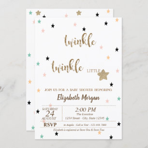 Twinkle Twinkle Little Star Baby shower Kaart