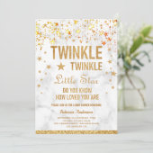 Twinkle Twinkle Little Star Baby shower Kaart (Staand voorkant)