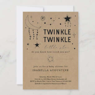 Twinkle Twinkle Little Star Baby shower Kaart