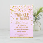 Twinkle Twinkle Little Star Baby Shower Kaart (Staand voorkant)
