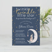 Twinkle Twinkle Little Star Baby shower Kaart (Staand voorkant)