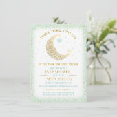 Twinkle Twinkle Little Star Baby shower Mint Gold Kaart (Staand voorkant)