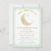 Twinkle Twinkle Little Star Baby shower Mint Gold Kaart (Voorkant)