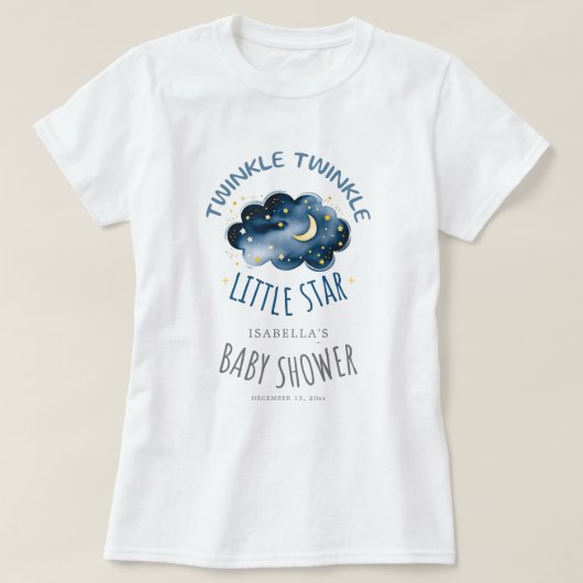 Twinkle Twinkle Little Star Baby shower moeder-in- T-shirt (Design voorkant)