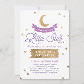 Twinkle Twinkle Little Star | Baby shower | Paars Kaart (Voorkant)