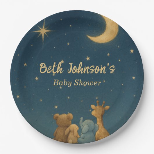 Twinkle Twinkle Little Star Baby shower Papieren Bordje (Voorkant)