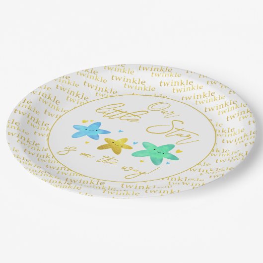 Twinkle Twinkle Little Star Baby shower Papieren Bordje (Gekanteld)