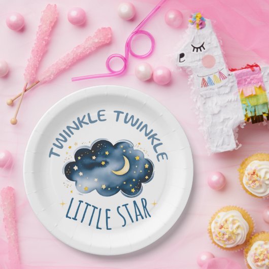 Twinkle Twinkle Little Star Baby shower Papieren Bordje (Feest)