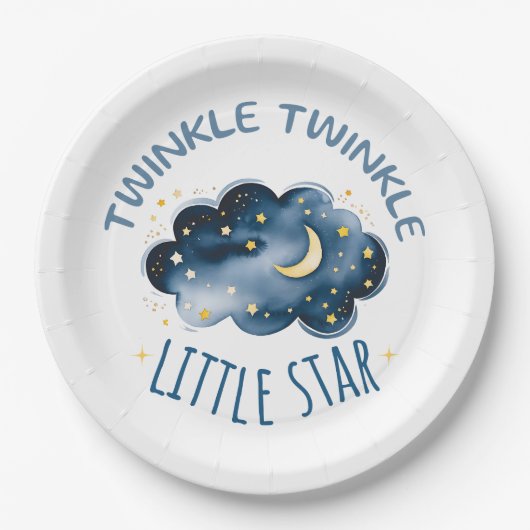 Twinkle Twinkle Little Star Baby shower Papieren Bordje (Voorkant)