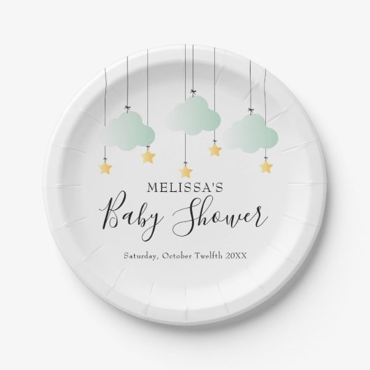 Twinkle Twinkle Little Star Baby shower Papieren Bordje (Voorkant)